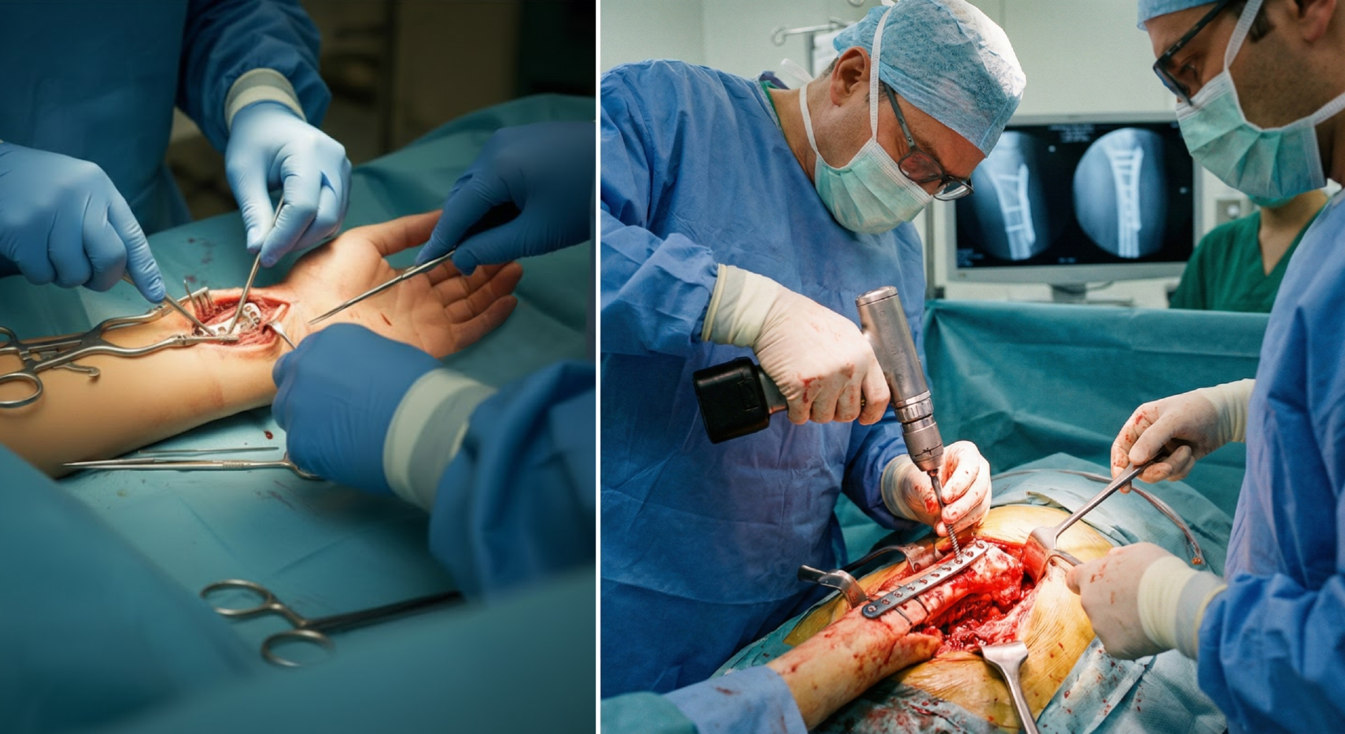 Medical instruments and surgery background